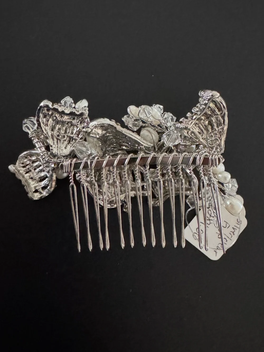 Crystal &‎ Pearl Silver Hair Comb - Bridal Hair Accessory